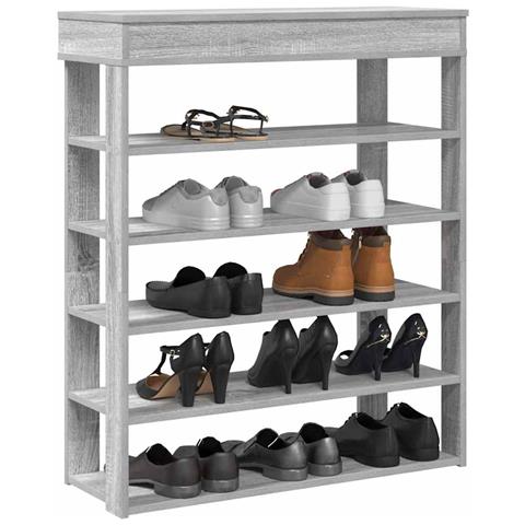 Scarpiera Grigio Sonoma 80x30x98 cm in Legno Multistrato - Foto 2