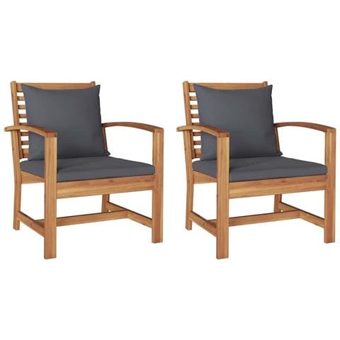 Sedie da giardino 2 pcs Naturale 60 x 65 x 76.5 cm - Foto 1