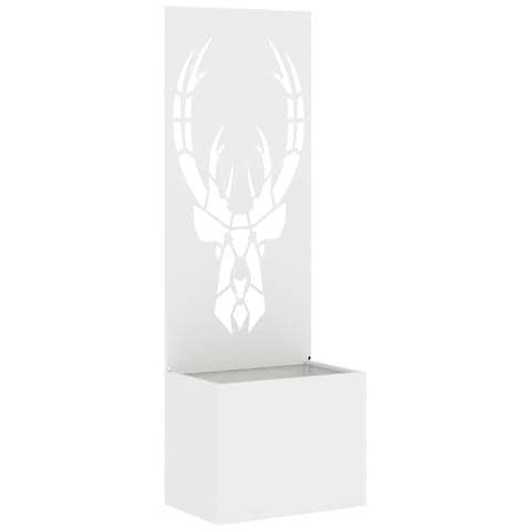 Vaso da Giardino con Pannello Decorativo Bianco 50 x 140 cm - Foto 1