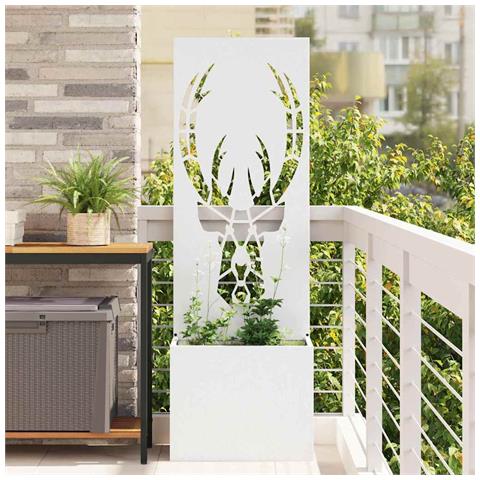 Vaso da Giardino con Pannello Decorativo Bianco 50 x 140 cm - Foto 2