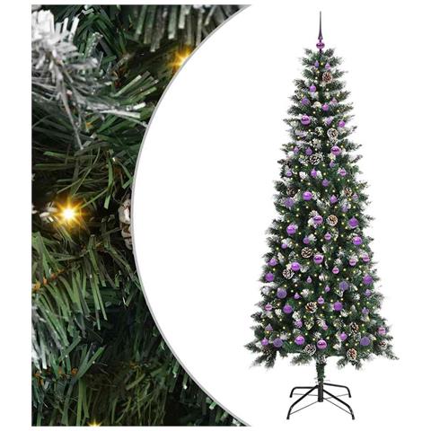 Albero di Natale artificiale con 300 LED Verde 240 cm - Foto 1