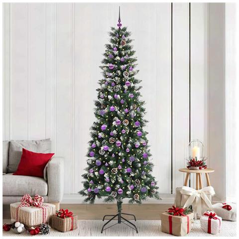 Albero di Natale artificiale con 300 LED Verde 240 cm - Foto 2