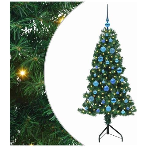 Albero di Natale Artificiale Angolare con 150 LED Verde 150 cm - Foto 1