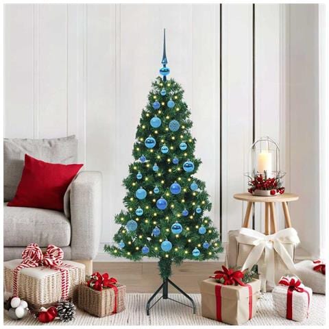 Albero di Natale Artificiale Angolare con 150 LED Verde 150 cm - Foto 2