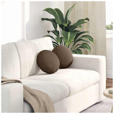 Cuscini per Seduta 2 pcs Marrone Ø30 x 13 cm Tessuto - Foto 2