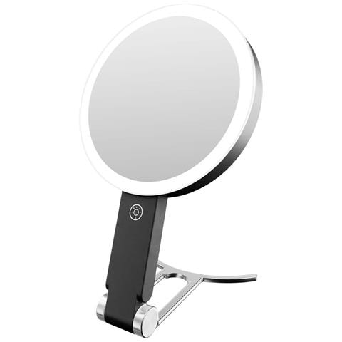 Specchio Per Trucco A Led Nero Con Staffa A C E Ingrandimento 5x - Foto 1
