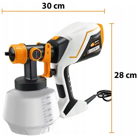 Pistola A Spruzzo Elettrica Nanospray Hvlp 1000w - 5 Ugelli, Serbatoio 1200ml | Verniciatura Pareti, Mobili, Recinzioni - Foto 2