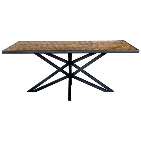 Tavolo Da Pranzo Rettangolare In Legno Marrone, 180x100x76h Cm - Foto 1