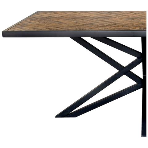 Tavolo Da Pranzo Rettangolare In Legno Marrone, 180x100x76h Cm - Foto 2