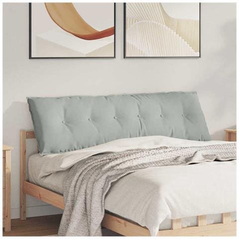 Cuscino per Schiena Grigio chiaro 160 x 50 cm Tessuto in Cords - Foto 2