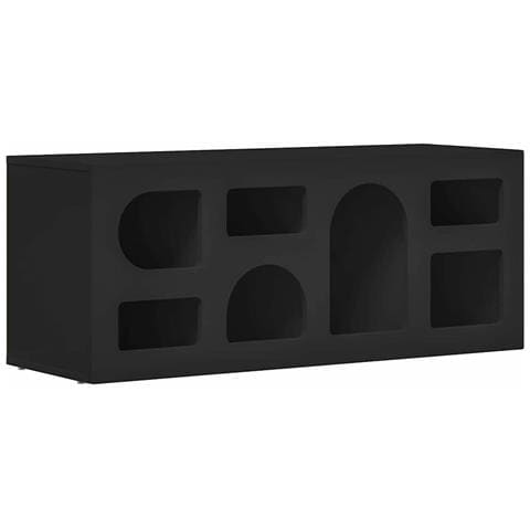 Mobile TV Nero 100 x 35 x 40 cm Legno multistrato - Foto 1