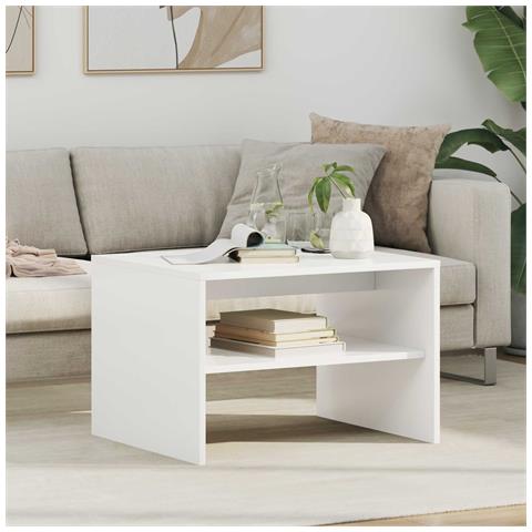 Tavolino da salotto Bianco 60 x 50 x 40 cm Legno multistrato - Foto 2