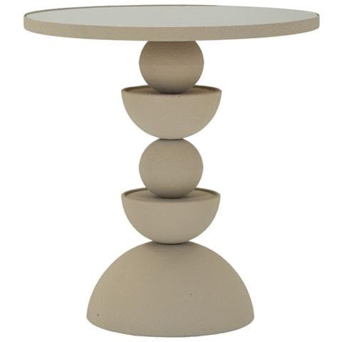 Tavolino Vkh799-beige-metallo-40,5x40,5x42 Cm - Foto 1