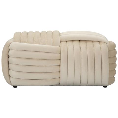 Panca Softy In Velluto Crema Con Nodo Centrale 90x45x45 Cm - Foto 2