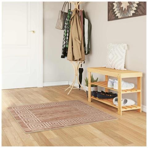 Runner Tappeto MARSA Bianco 100 x 100 cm Poliestere e PVC - Foto 2