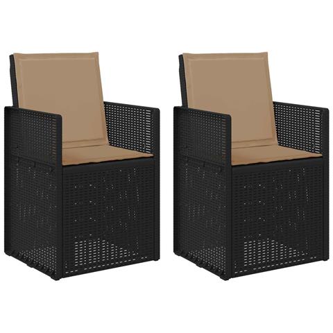 Sedie da pranzo da giardino 2 pcs Antracite e Tortora PP - Foto 1