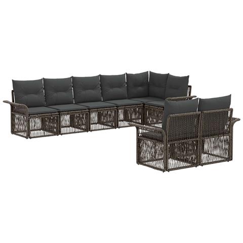 Set Divano da Giardino 8 pcs Grigio polyrattan - Foto 1