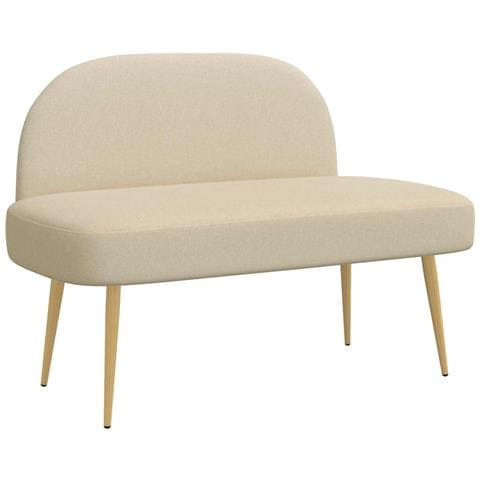 Panchina imbottita con schienale Crema 110 x 60 x 76 cm - Foto 1