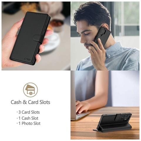Custodia Libro Nera Con Scomparti Per Schede Motorola Moto G86 5g - Foto 4