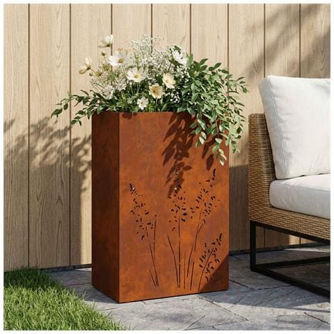 Vaso da giardino Ruggine 50 x 30 x 75 cm Acciaio Corten - Foto 2