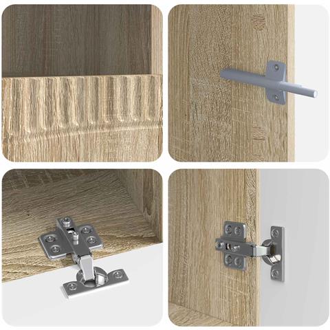 Mobile TV LED a 5 pezzi Rovere Sonoma Legno ingegnerizzato - Foto 9