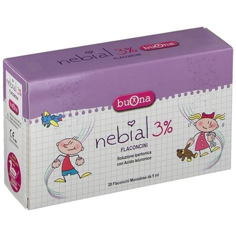 Nebial Flaconcini Soluzione Salina Ipertonica di Sodio Cloruro al 3% con Acido Ialuronico 20X5 ml - Foto 5