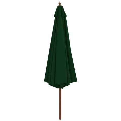 Ombrellone da Esterni con Palo in Legno 350 cm Verde - Foto 2
