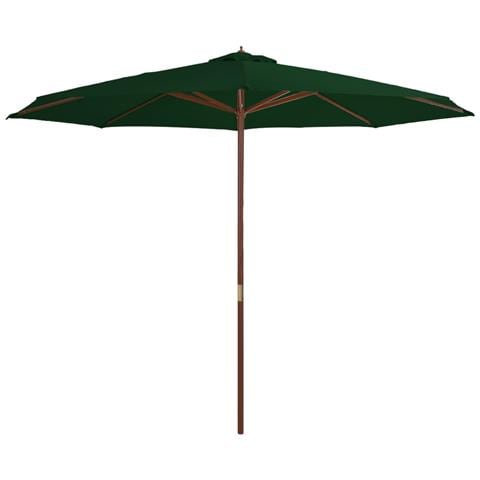 Ombrellone da Esterni con Palo in Legno 350 cm Verde - Foto 1