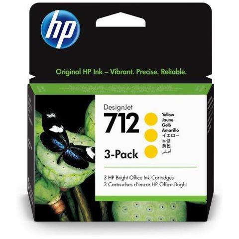 712 Cartuccia Ink Origianle Giallo per DesignJet T210 / T230 / T250 / T630 / T650 3 Pezzi da 29 ml - Foto 1