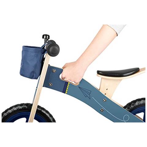 Piccolo Piede 11614 Biciclettina Blu Aereo Di Cartain Legnoi Con Sedile Regolabile E Pneumatici Gommati - Foto 5