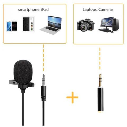 Microfono Lavalier Condensatore Omnidirezionale 3.5mm Adattatore Pc - Foto 2