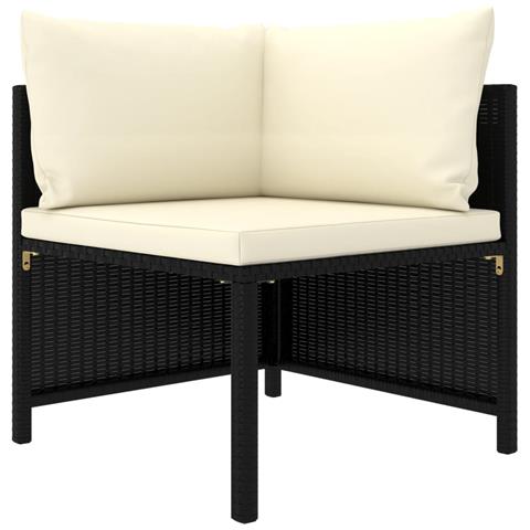 Set Divani da Giardino 11 pz con Cuscini in Polyrattan Nero - Foto 2