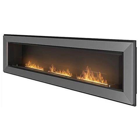 Rame 180 - Biocamino Da Incasso Camino A Bioetanolo Da Parete, Colori Vari - Inox - Con Vetro - Foto 6