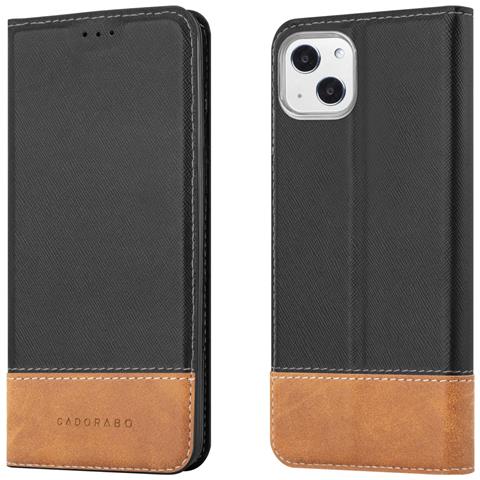 Custodia Compatibile Con Apple Iphone 13 Mini In Nero Marrone - Coperchio Protettiva Con Chiusura Magnetica, Funzione Stand E Tasca Per Le Carte - Foto 8