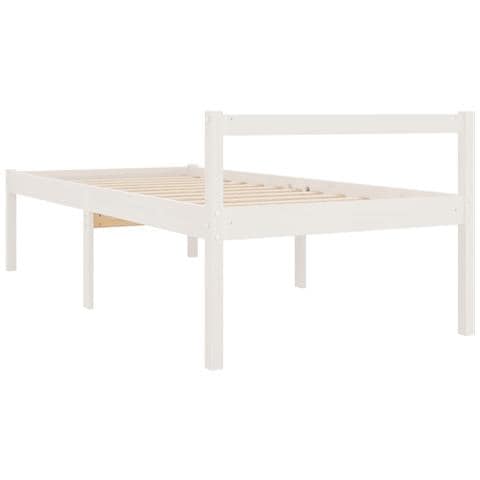 Letto per Anziani Bianco 90x190 cm Single in Legno di Pino - Foto 9