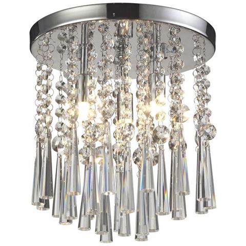 Lampada A Soffitto Luxoria - Arredo Design Illuminazione - Per Salotto, Soggiorno, Cucina, Camera, Ufficio - Plafoniera - Argento In Metallo, Cristallo - 105 X 10 X 21 - Foto 1