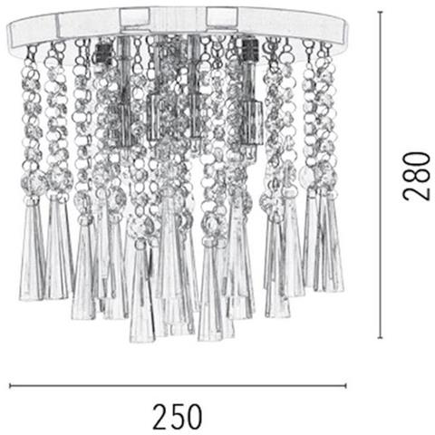 Lampada A Soffitto Luxoria - Arredo Design Illuminazione - Per Salotto, Soggiorno, Cucina, Camera, Ufficio - Plafoniera - Argento In Metallo, Cristallo - 105 X 10 X 21 - Foto 3