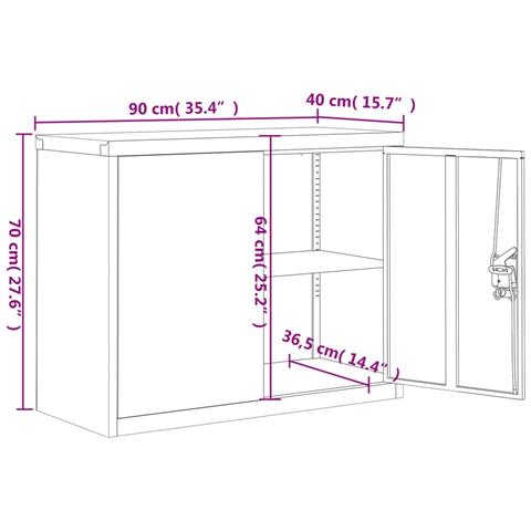 Armadio Classificatore Antracite 90x40x70 Cm In Acciaio - Foto 10