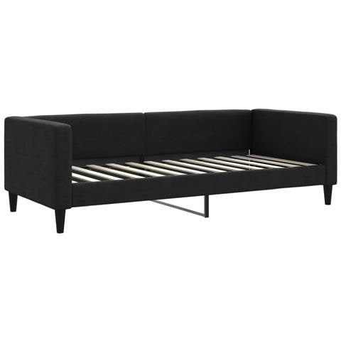 Divano Letto Estraibile Con Materassi Nero 90x200 Cm In Tessuto - Foto 2