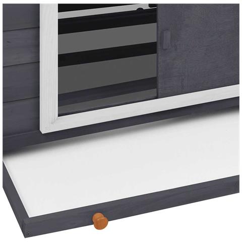 Pollaio Grigio E Bianco 152x96x110cm In Legno Massello Di Abete - Foto 2