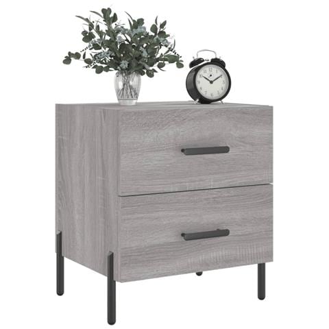 Comodino Grigio Sonoma 40x35x47,5 Cm In Legno Multistrato - Foto 2