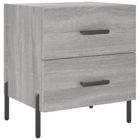 Comodino Grigio Sonoma 40x35x47,5 Cm In Legno Multistrato - Foto 1