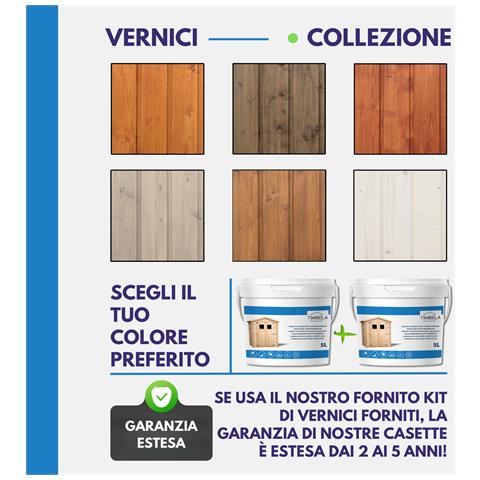M150b Casetta Da Giardino In Legno, Bancarella Del Mercato In Legno, Grande Bancarella Con Bancone, Cinque Finestre, H232x336x263 Cm / 6m2 - Foto 8