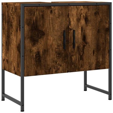 Mobile Lavabo Bagno Rovere Fumo 60x33x60 Cm Legno Multistrato - Foto 1
