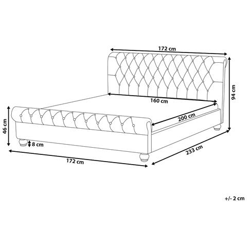 Letto Ad Acqua Velluto Avallon 160 X 200 Cm Beige - Foto 2