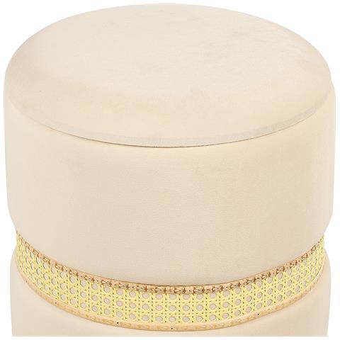Set Di 2 Pouf Contenitore Medford Velluto Beige Chiaro - Foto 7