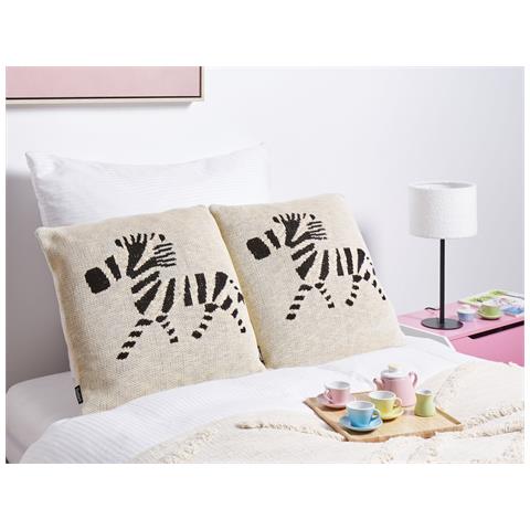 Set Di 2 Cuscini Jabori Cotone 45 X 45 Cm Beige - Foto 1