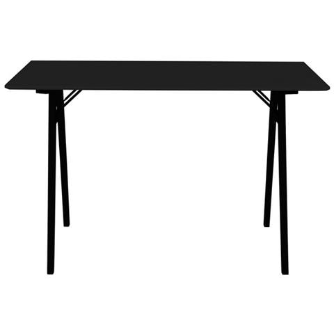 Scrivania Vojens - Nero - Mdf - 60x120x75 Cm - Foto 2