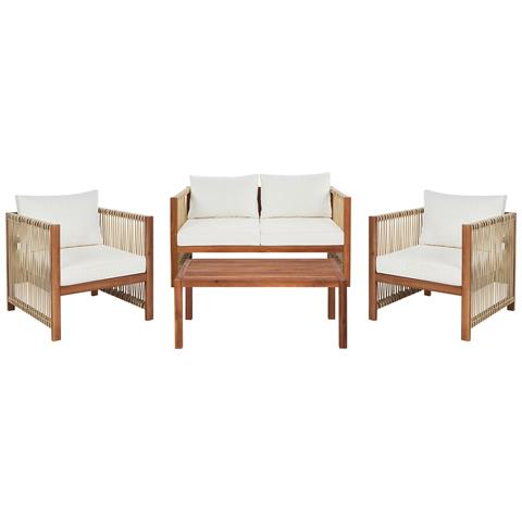 Set Da Giardino 4 Posti Legno Di Acacia E Corda Beige Antria - Foto 2