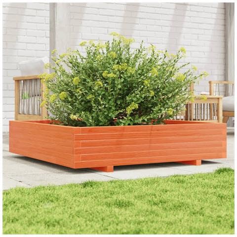 Fioriera Giardino Marrone Cera 110x110x26,5 Cm In Legno Di Pino - Foto 3